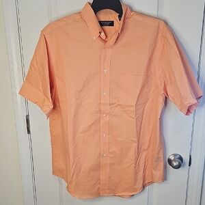 Roundtree & Yorke Men's‎ Peach Button Down Shirt Size L 100% Cotton
